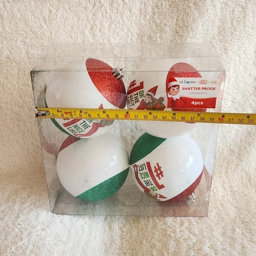 New Elf on the shelf Christmas tree exclusive shatterproof ornament set of 4